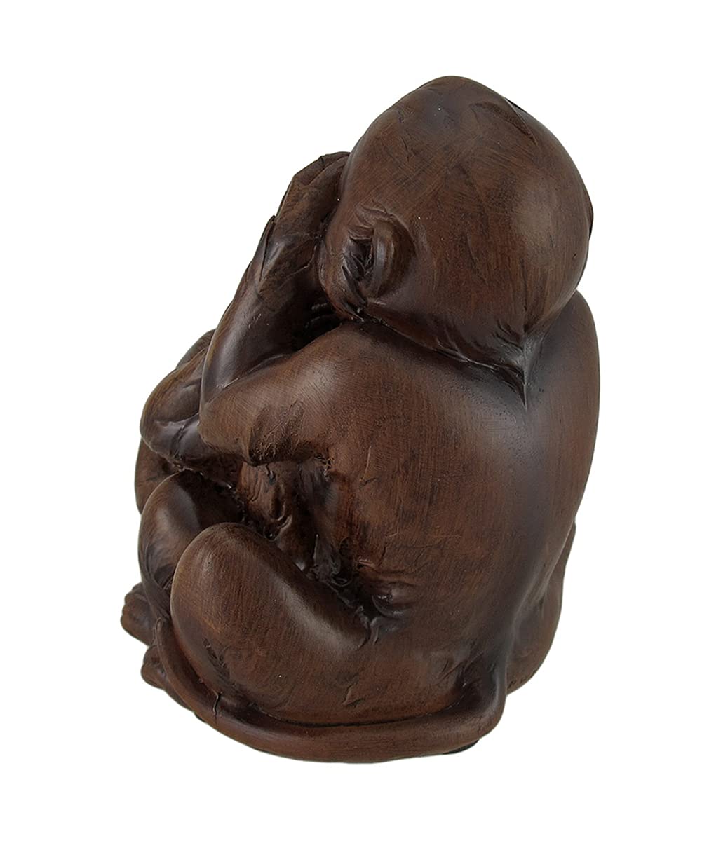 木製動物彫刻 ダークブラウン Amazon.co.jp: Zeckos No Evil Monkeys フェイク木製彫刻像 : ホーム